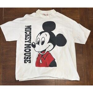 Vtg 90s Disney Mickey Mouse Graphic Mens T-Shirt Sz XL Double Sided USA